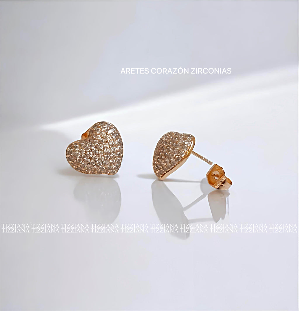 ARETES CORAZÓN ZIRCONIAS