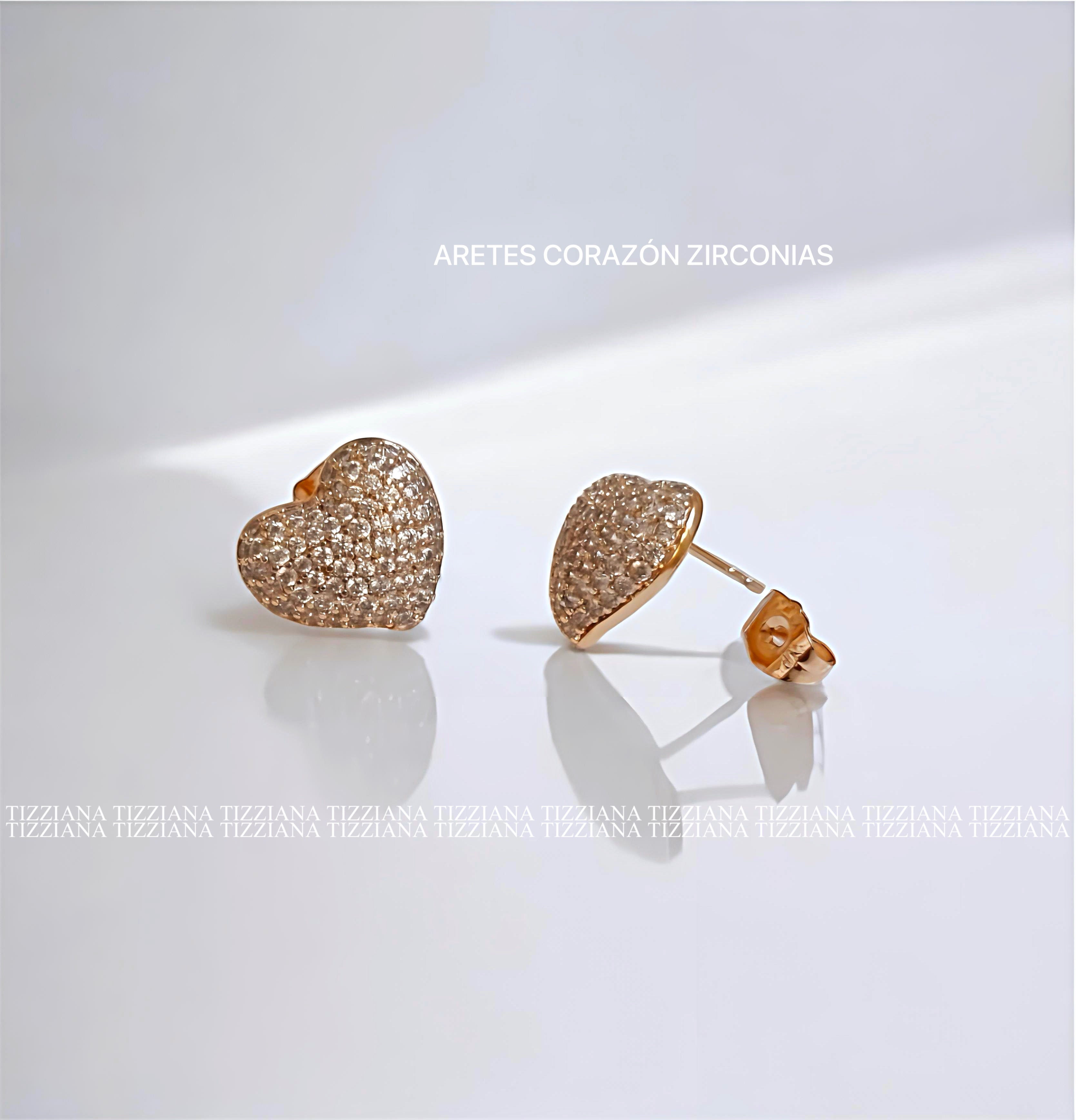 ARETES CORAZÓN ZIRCONIAS