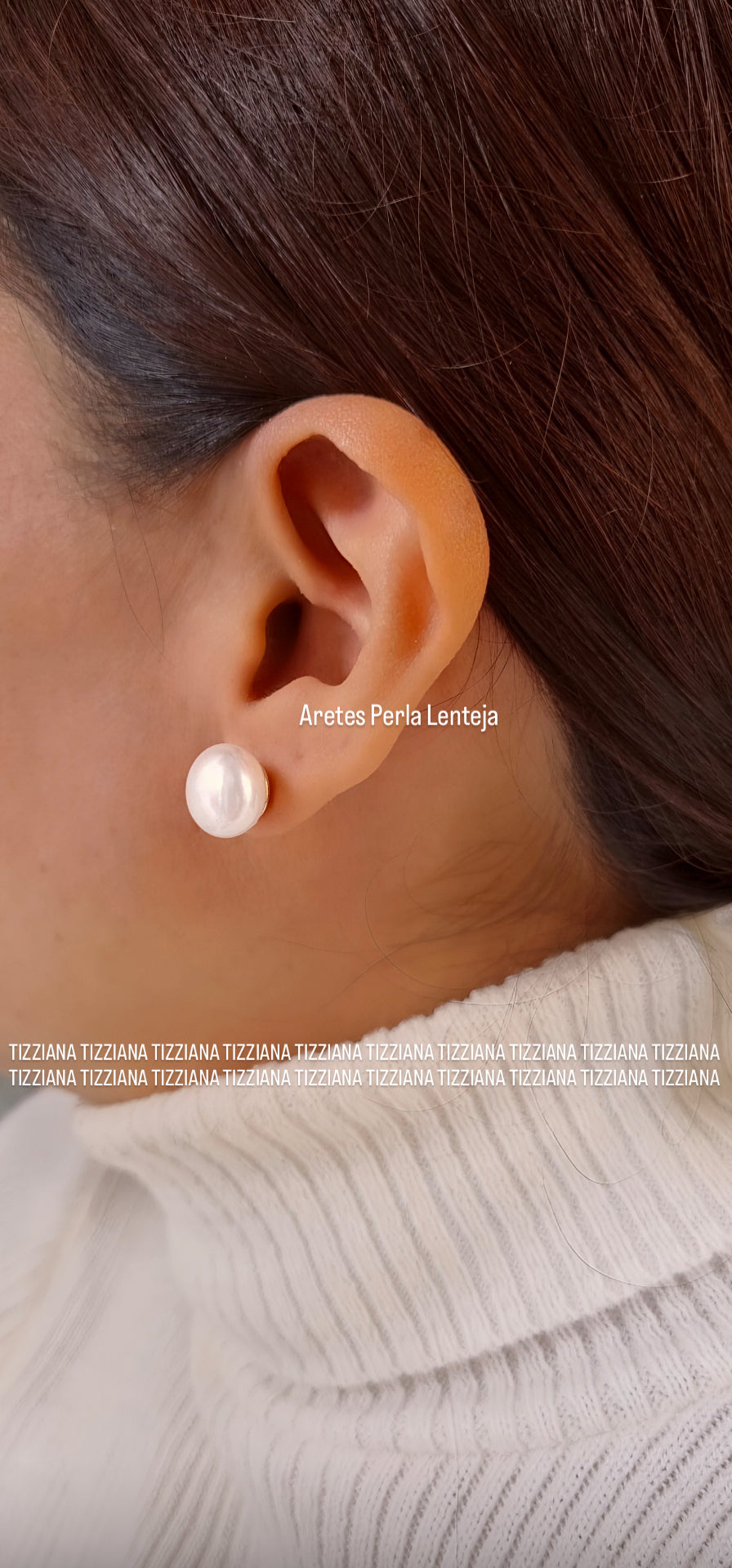 ARETES PERLA LENTEJA