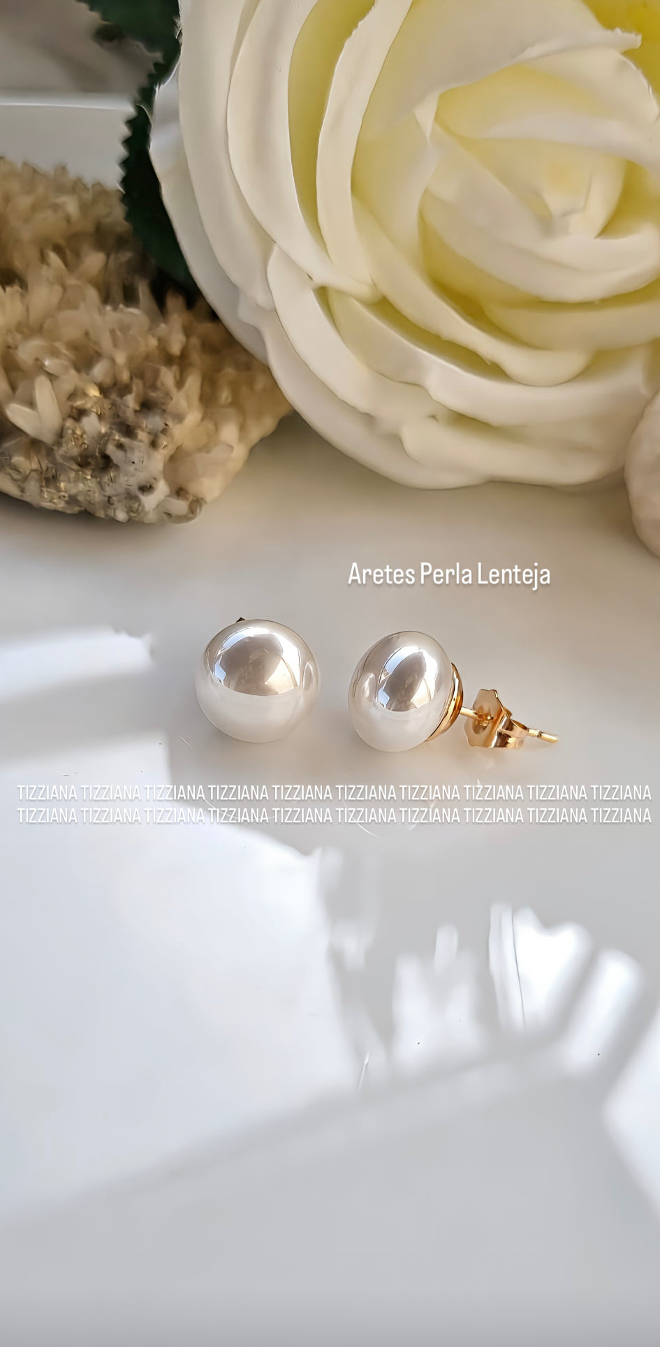 ARETES PERLA LENTEJA