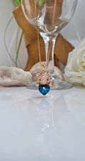 COLLAR OSO CORAZÓN AZUL